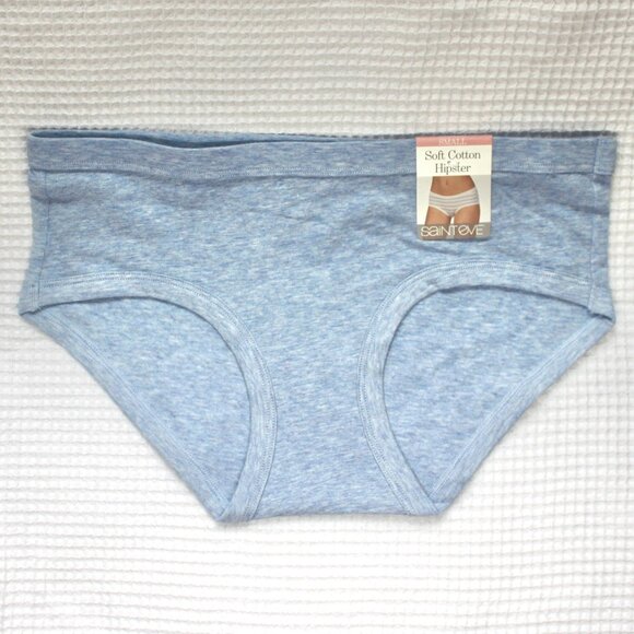 NWT Saint Eve Heather Light Blue Soft Cotton Hipster Panties Underwear Small - Picture 1 of 8